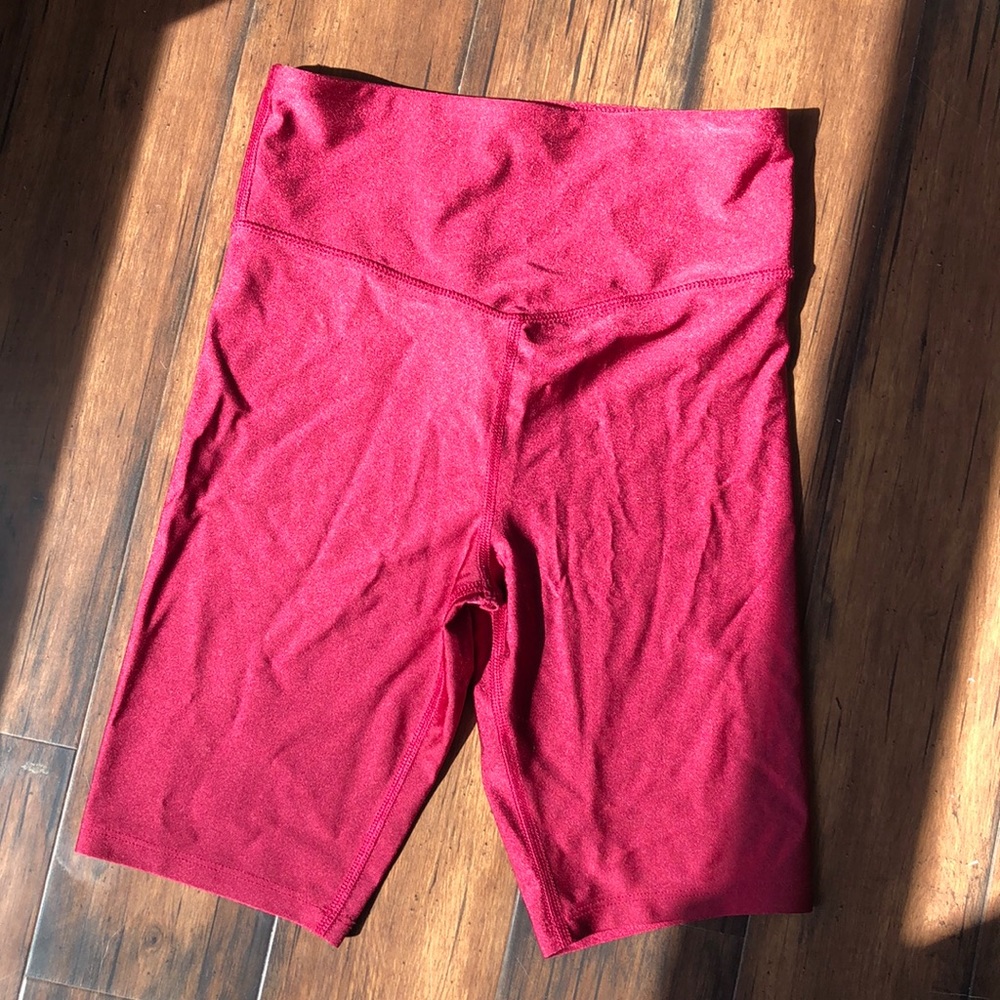 Forever21 red biker shorts size small